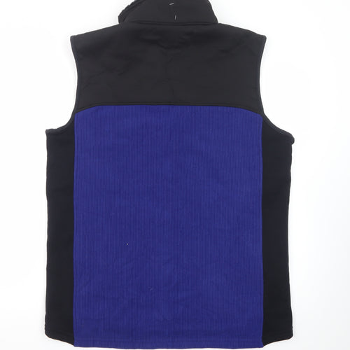 L.L.Bean Men's Blue Black Fleece Bodywarmer Gilet Vest Size L Regular