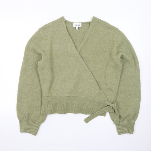 & Other Stories Women Green Wool Cashmere Wrap Jumper S