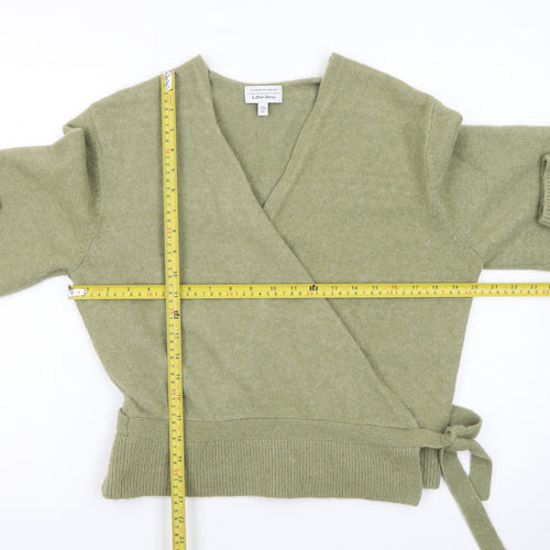 & Other Stories Women Green Wool Cashmere Wrap Jumper S