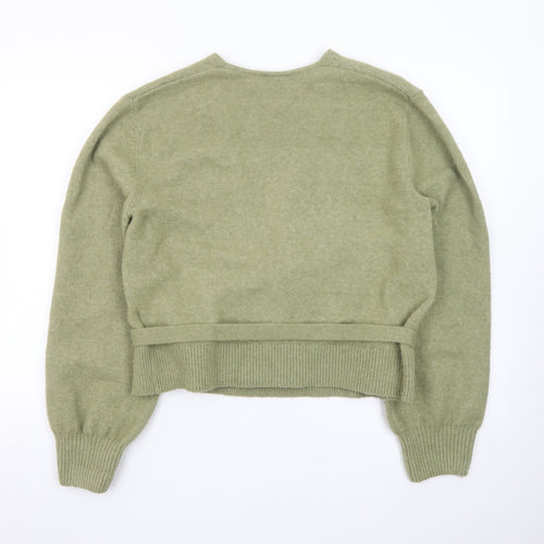 & Other Stories Women Green Wool Cashmere Wrap Jumper S