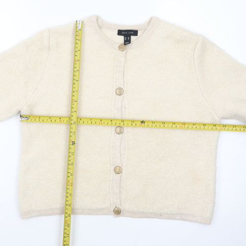 New Look Women Beige Short Sleeve Button Cardigan Size 12
