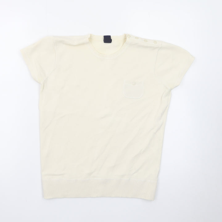 GAP Women Ivory Short Sleeve Knit Pullover Jumper M