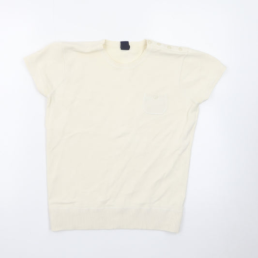 GAP Women Ivory Short Sleeve Knit Pullover Jumper M