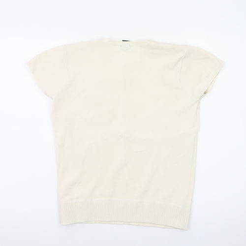 GAP Women Ivory Short Sleeve Knit Pullover Jumper M