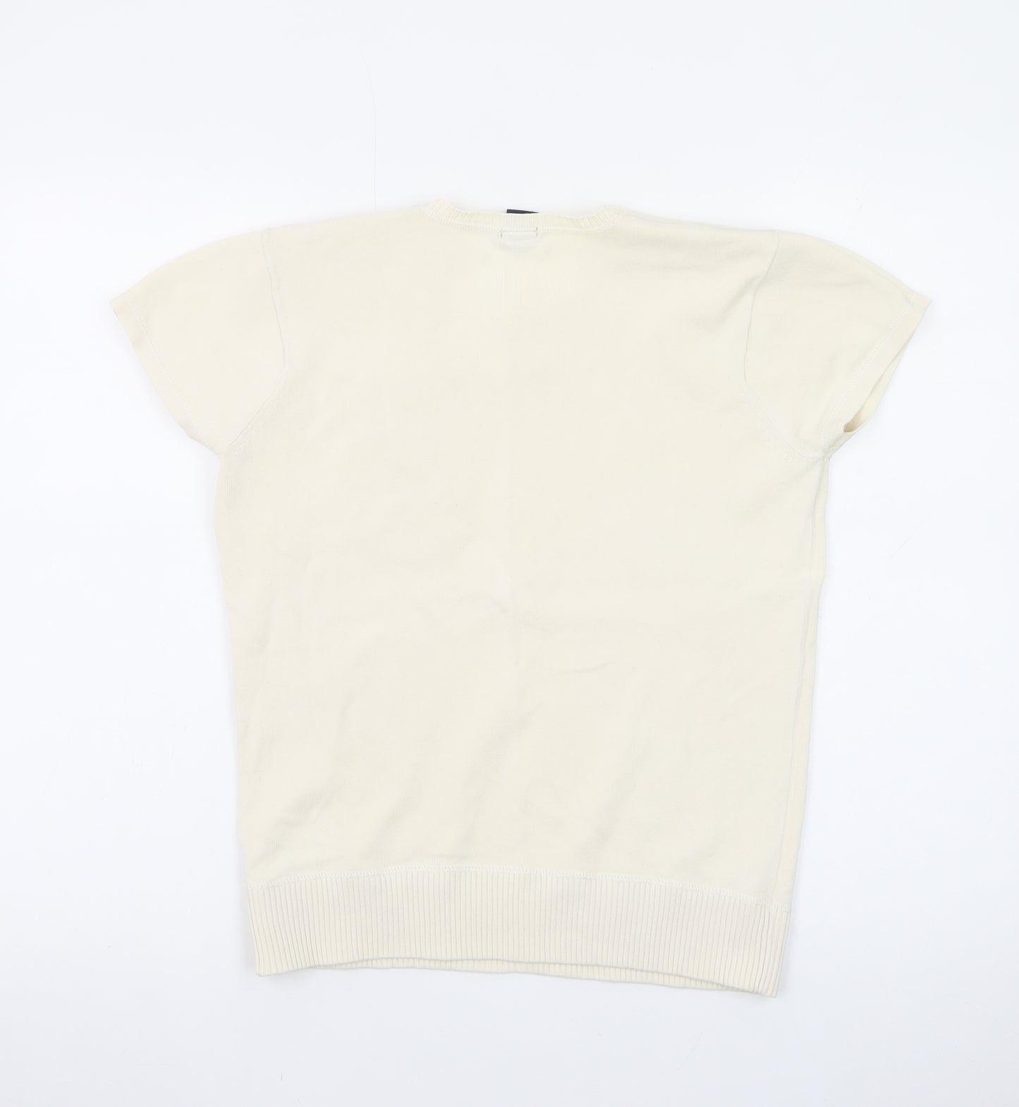 GAP Women Ivory Short Sleeve Knit Pullover Jumper M