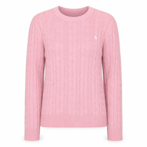 Jack Wills Women's Pink Cable-Knit Cotton Jumper Size 4