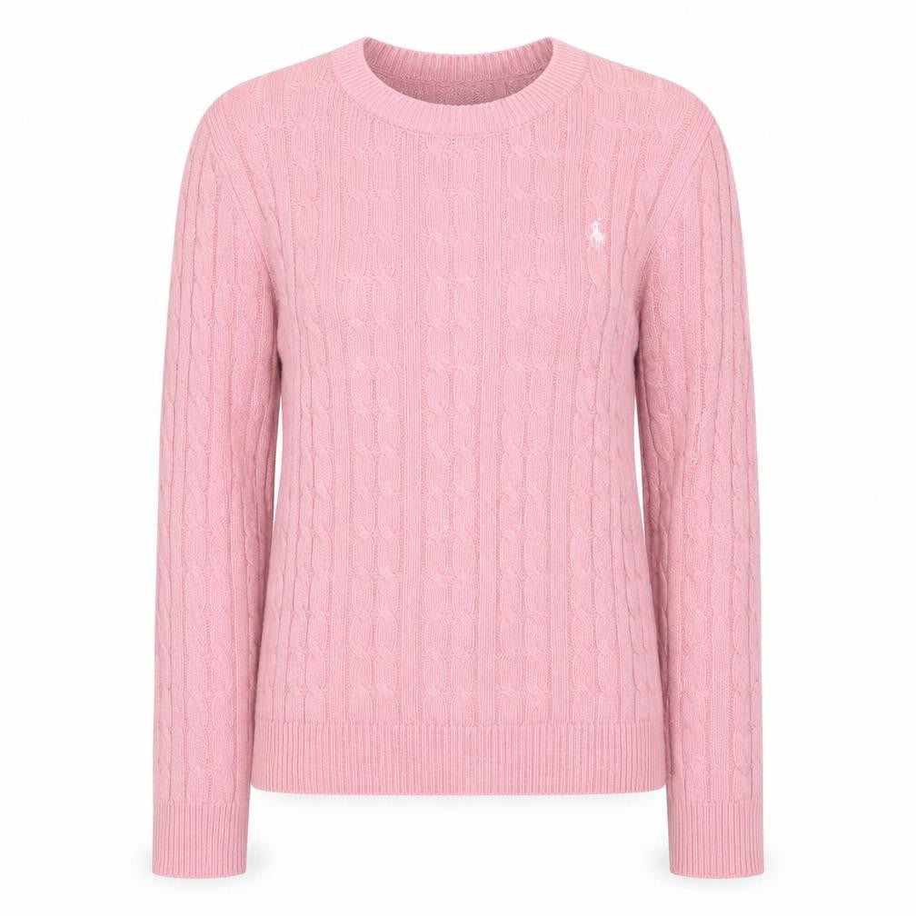 Jack Wills Women's Pink Cable-Knit Cotton Jumper Size 4