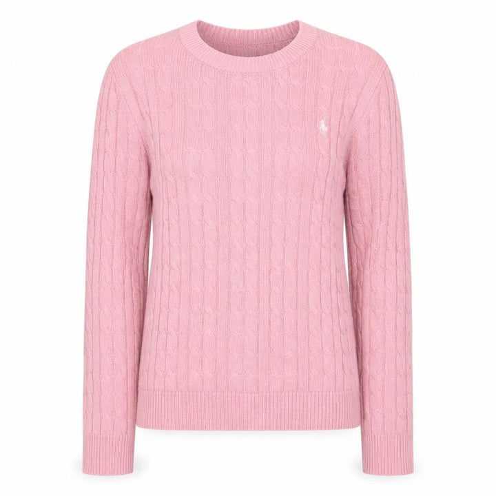 Jack Wills Women's Pink Cable-Knit Cotton Jumper Size 4