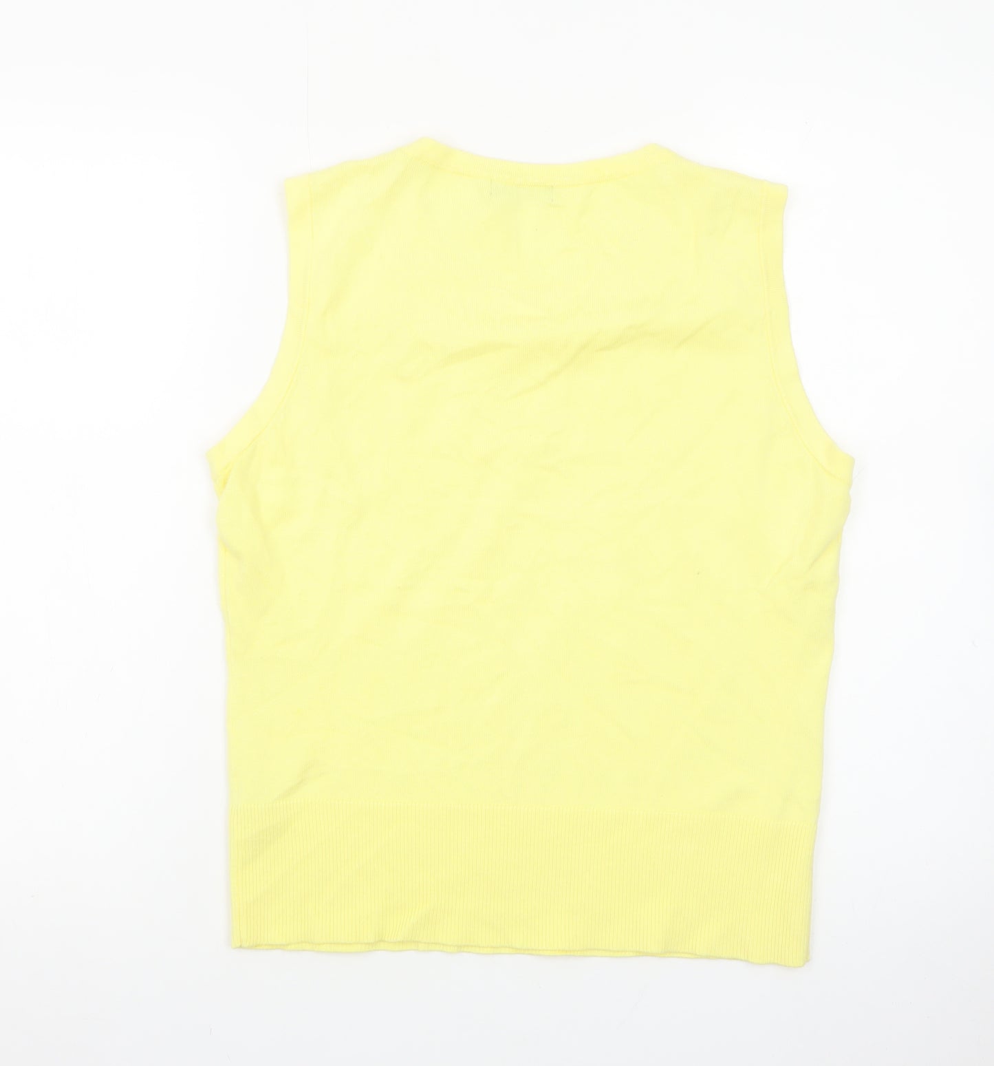 M&Co Women's Yellow Sleeveless Beaded Knit Tank Top Size 14