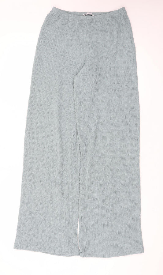 Zara Women’s Grey Wide-Leg Knit Trousers Size S