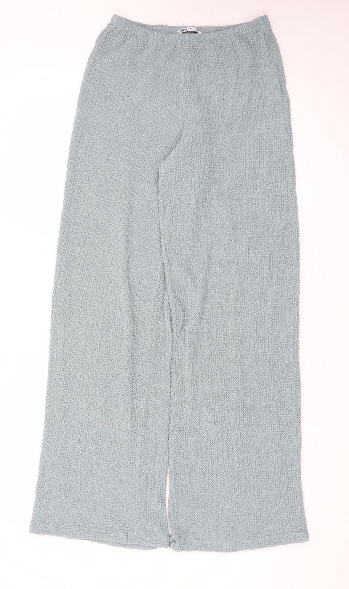 Zara Women’s Grey Wide-Leg Knit Trousers Size S