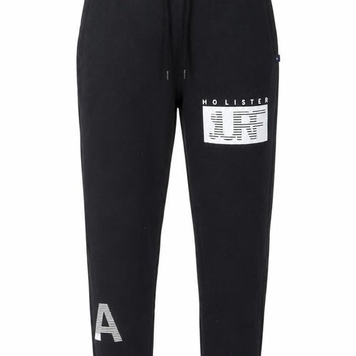 Hollister Men’s Black XL Jogger Sweatpants with Logo Print
