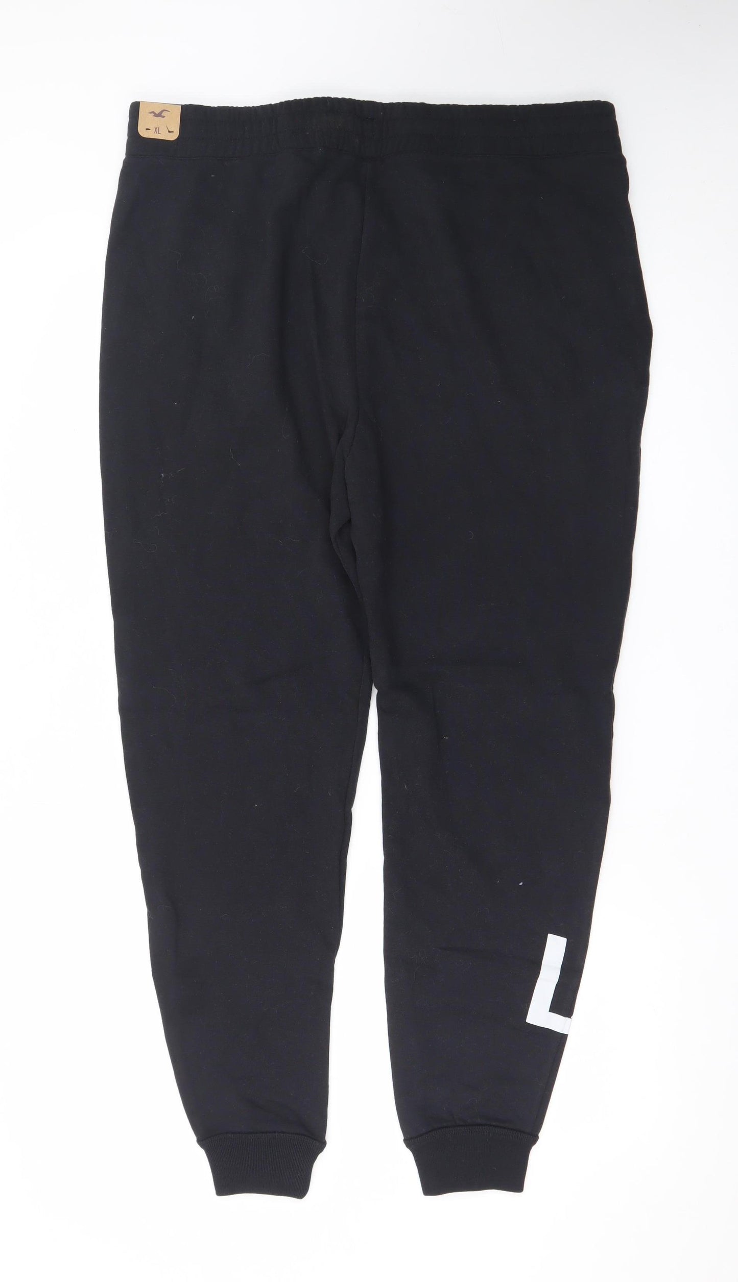Hollister Men’s Black XL Jogger Sweatpants with Logo Print