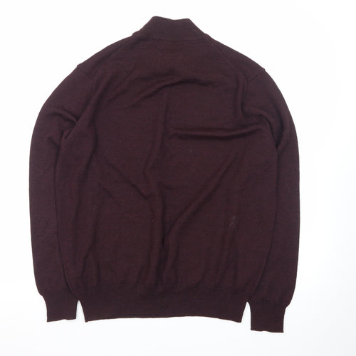 Marks and Spencer Men’s Brown Wool Blend Roll Neck Jumper Size L