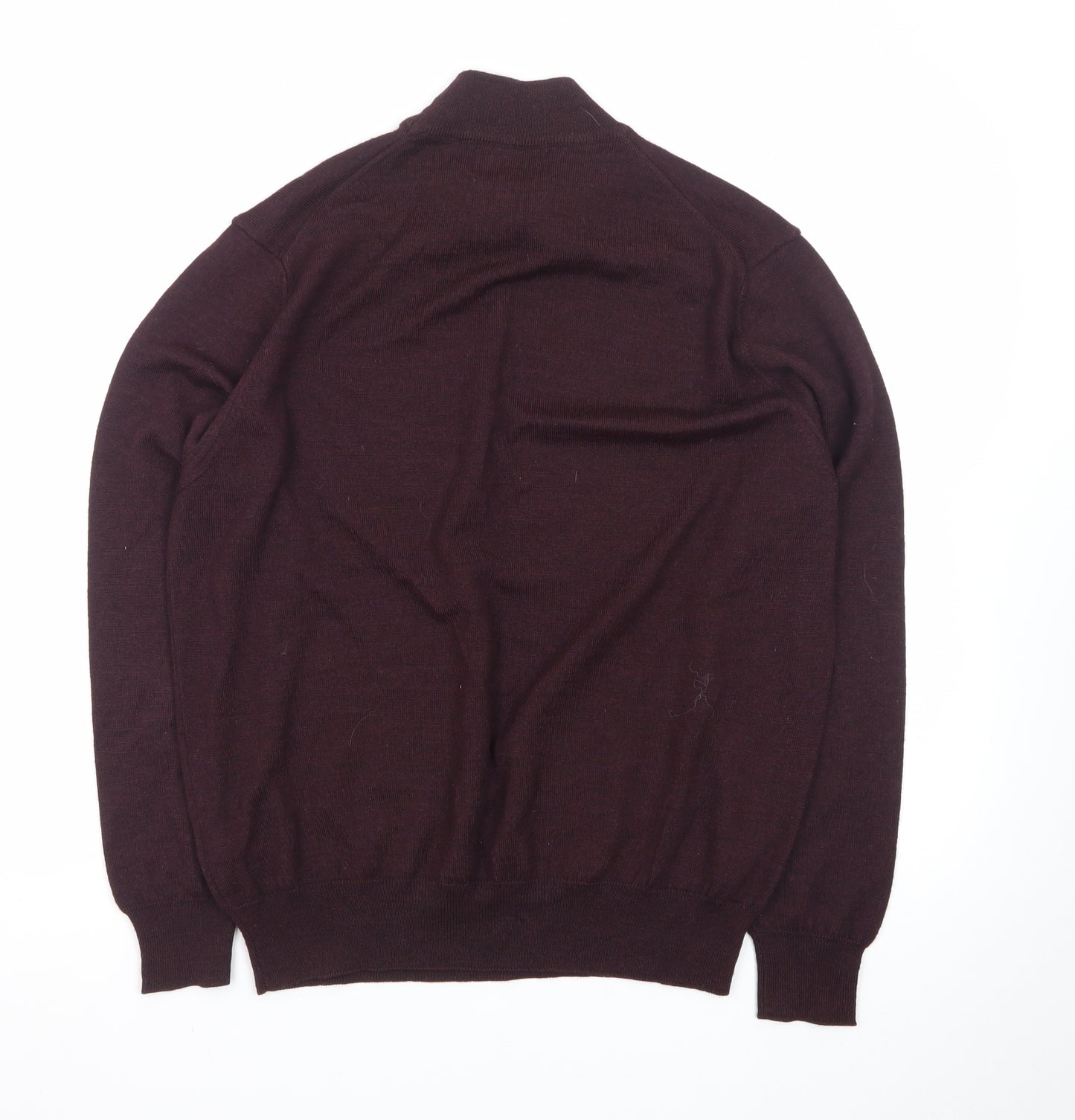 Marks and Spencer Men’s Brown Wool Blend Roll Neck Jumper Size L