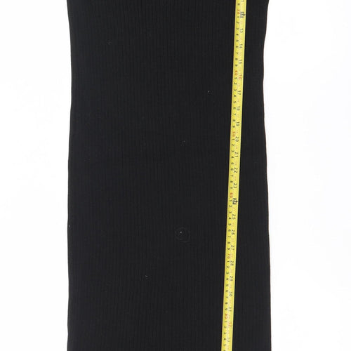 New Look Women's Black Size 12 Knit Bodycon Midi Dress