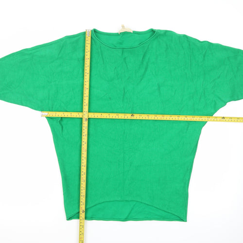 Phase Eight Women Green Relaxed Dolman Sleeve Knit Jumper S