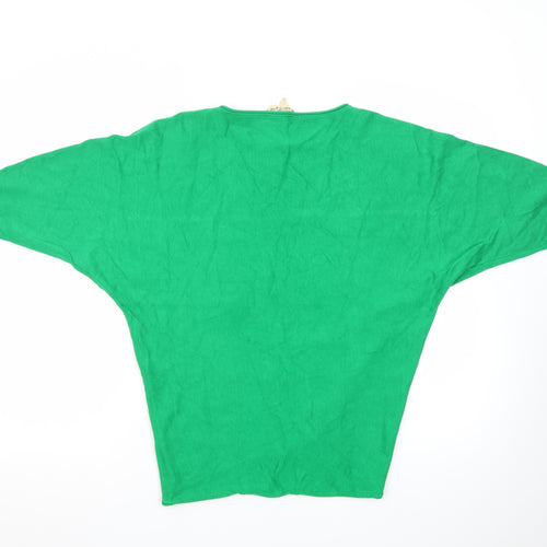 Phase Eight Women Green Relaxed Dolman Sleeve Knit Jumper S