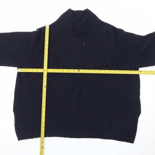 Whistles Women's Black Mock Neck Wool Blend Knit Jumper Size M