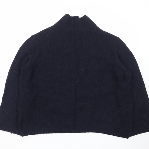 Whistles Women's Black Mock Neck Wool Blend Knit Jumper Size M