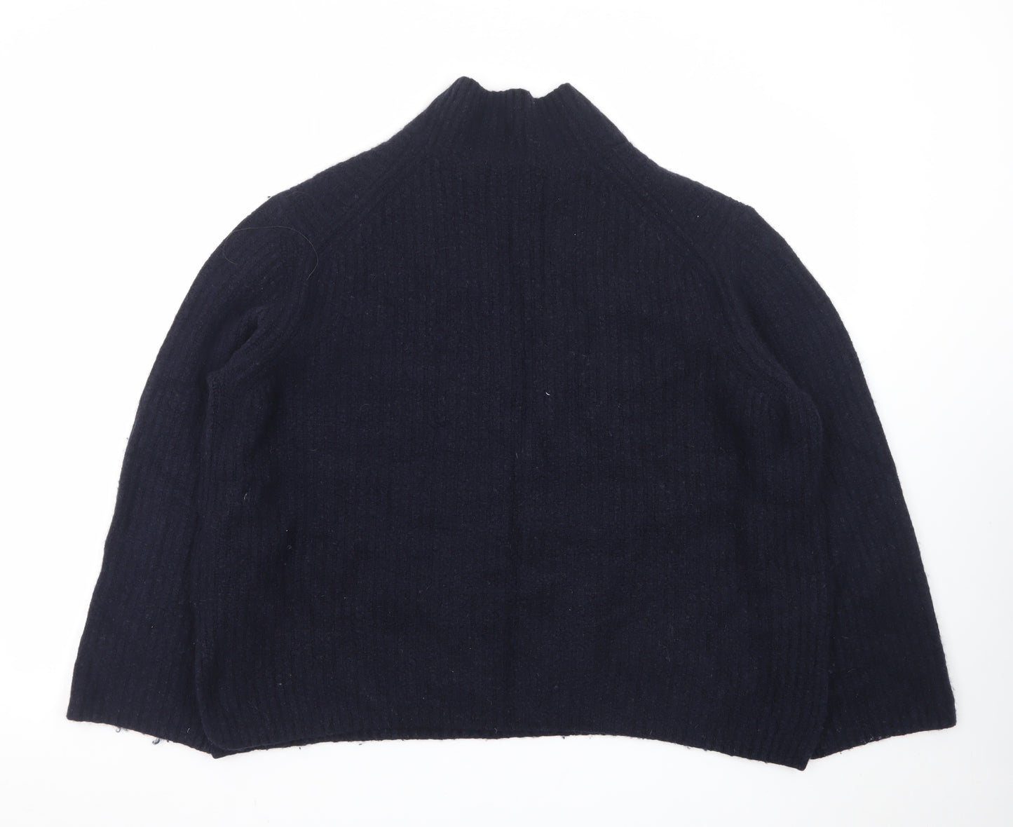 Whistles Women's Black Mock Neck Wool Blend Knit Jumper Size M