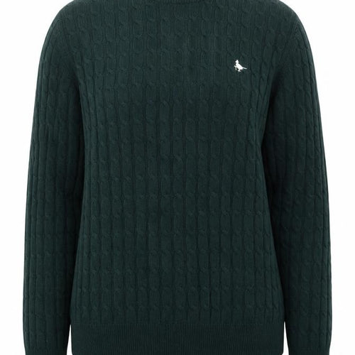 Jack Wills Womens Green Cable-Knit Pullover Jumper Size S