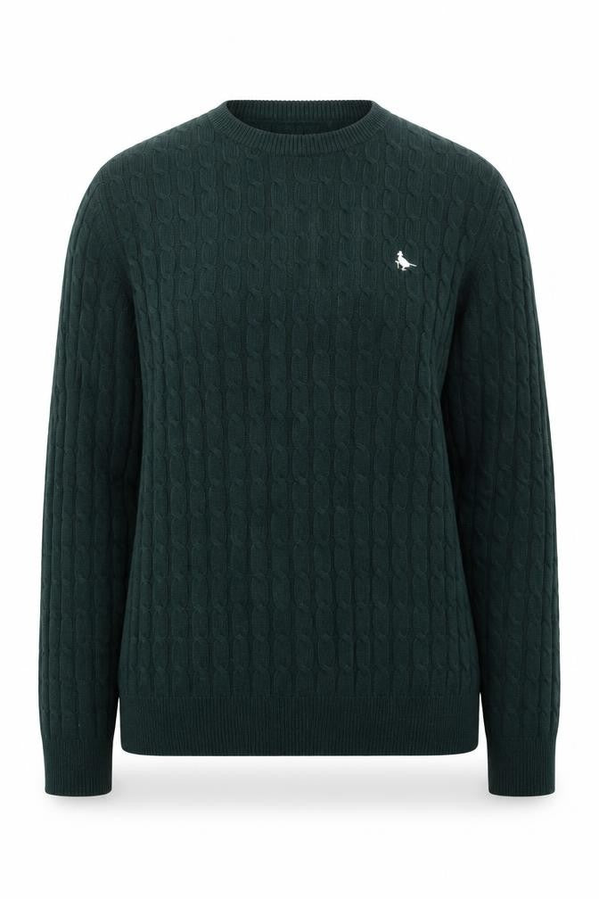 Jack Wills Womens Green Cable-Knit Pullover Jumper Size S