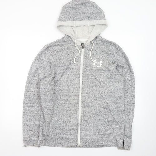 Under Armour Mens Grey Full Zip Hoodie Size L Regular Fit