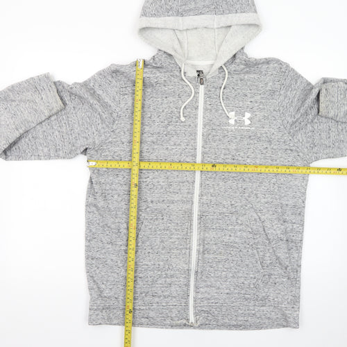 Under Armour Mens Grey Full Zip Hoodie Size L Regular Fit