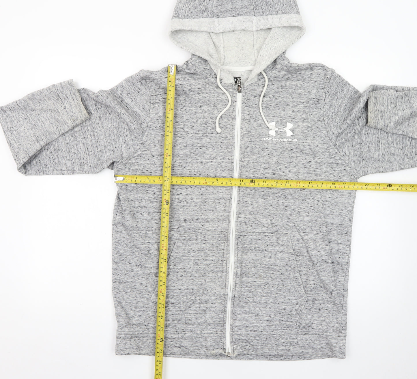 Under Armour Mens Grey Full Zip Hoodie Size L Regular Fit