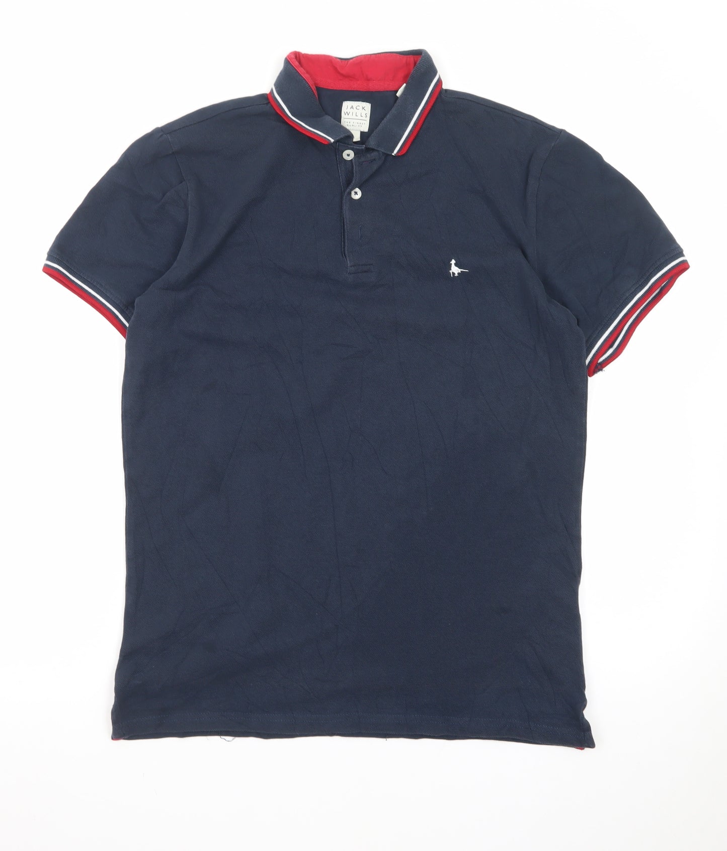 Jack Wills Men's Blue Small Slim Fit Cotton Polo Shirt