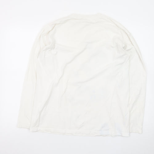 Disney Women’s White Long Sleeve Mickey Mouse Cotton T-Shirt M