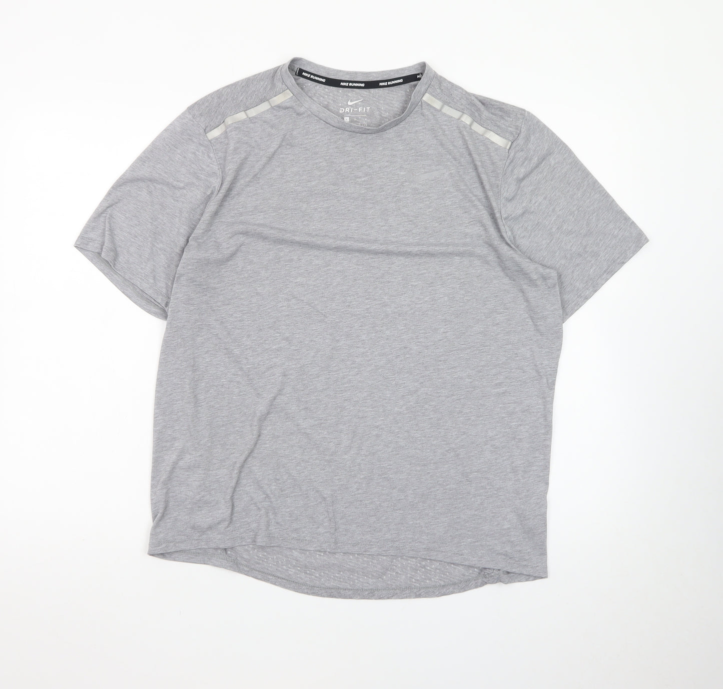 Nike Men's Grey Dri-Fit Running T-Shirt Size L Athletic Fit