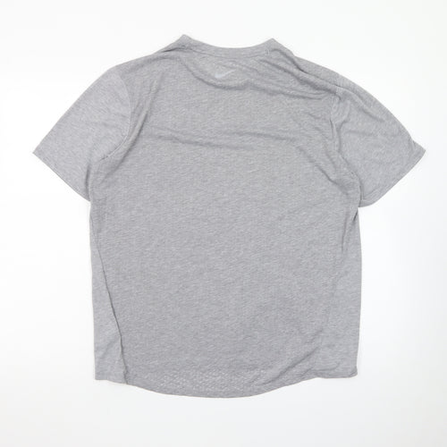 Nike Men's Grey Dri-Fit Running T-Shirt Size L Athletic Fit