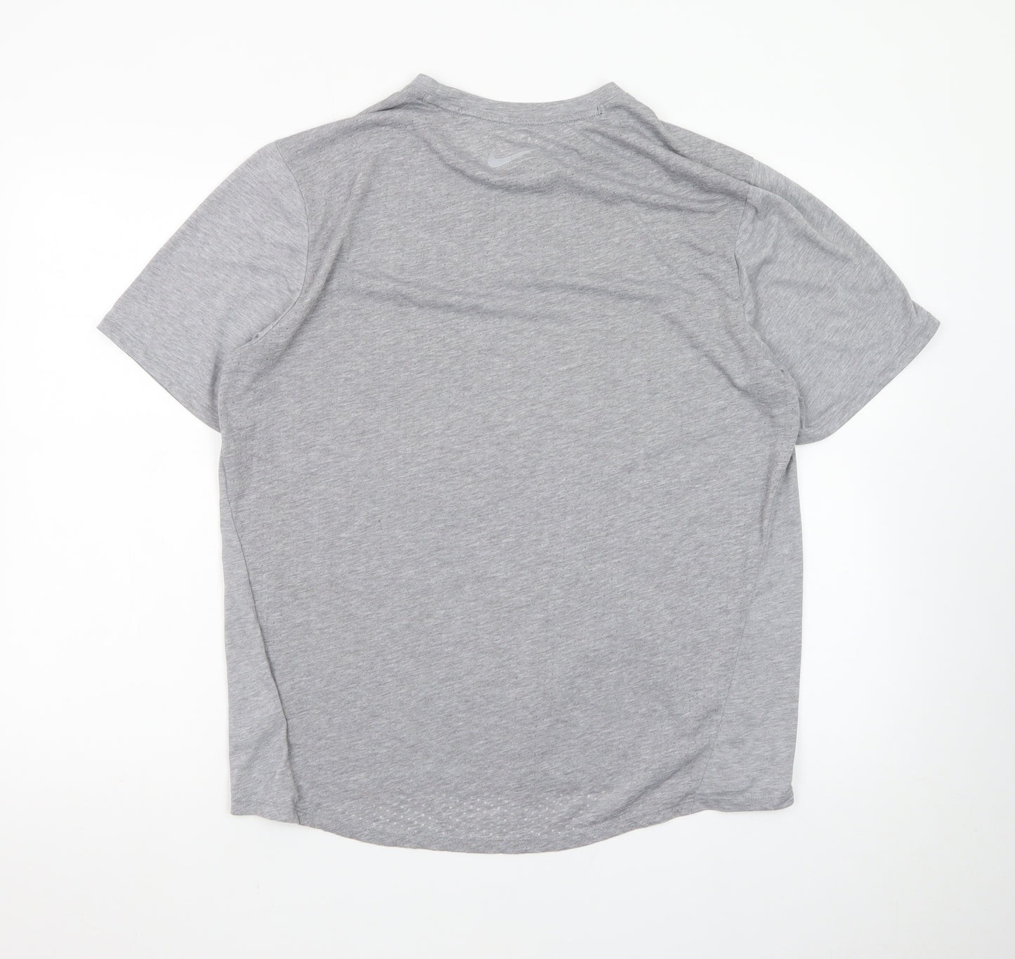 Nike Men's Grey Dri-Fit Running T-Shirt Size L Athletic Fit