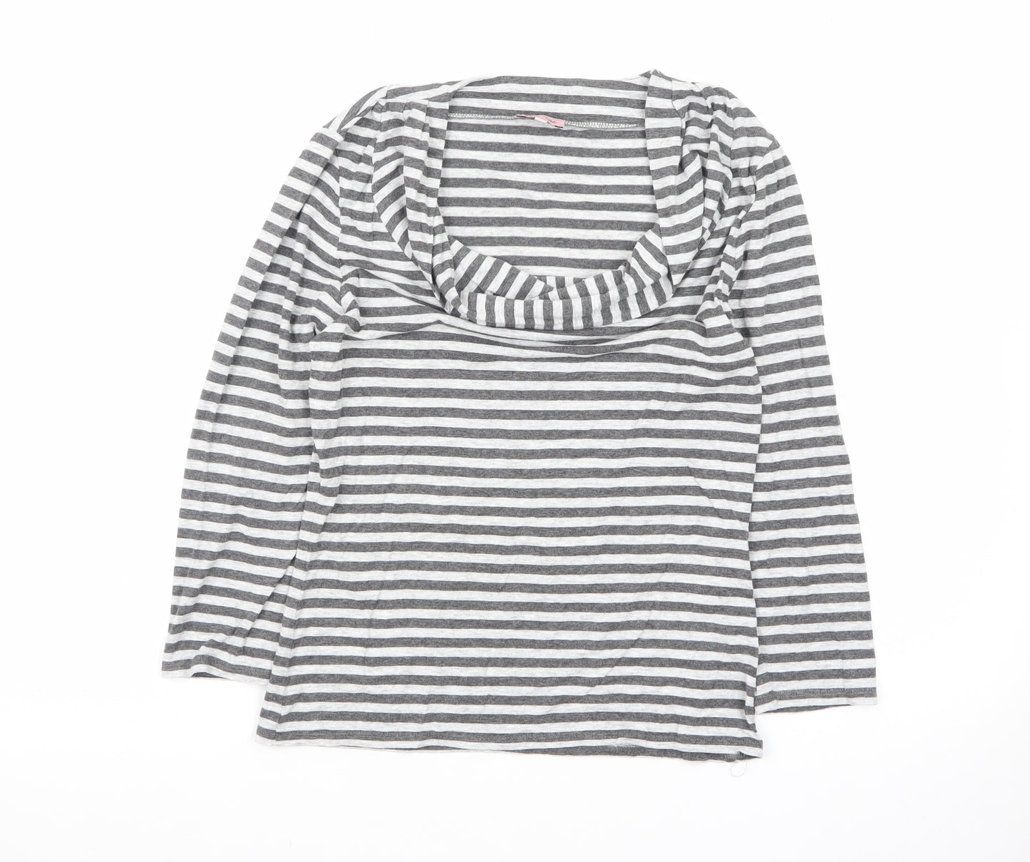 Phase Eight Women’s Grey Striped Cowl Neck Jersey Top Size 12
