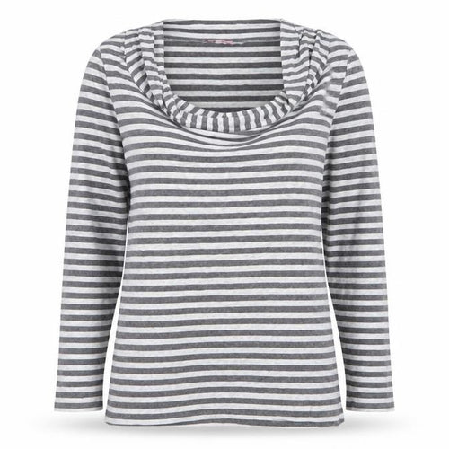 Phase Eight Women’s Grey Striped Cowl Neck Jersey Top Size 12
