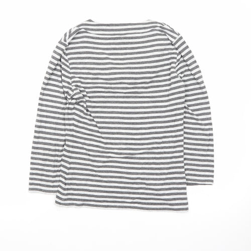 Phase Eight Women’s Grey Striped Cowl Neck Jersey Top Size 12