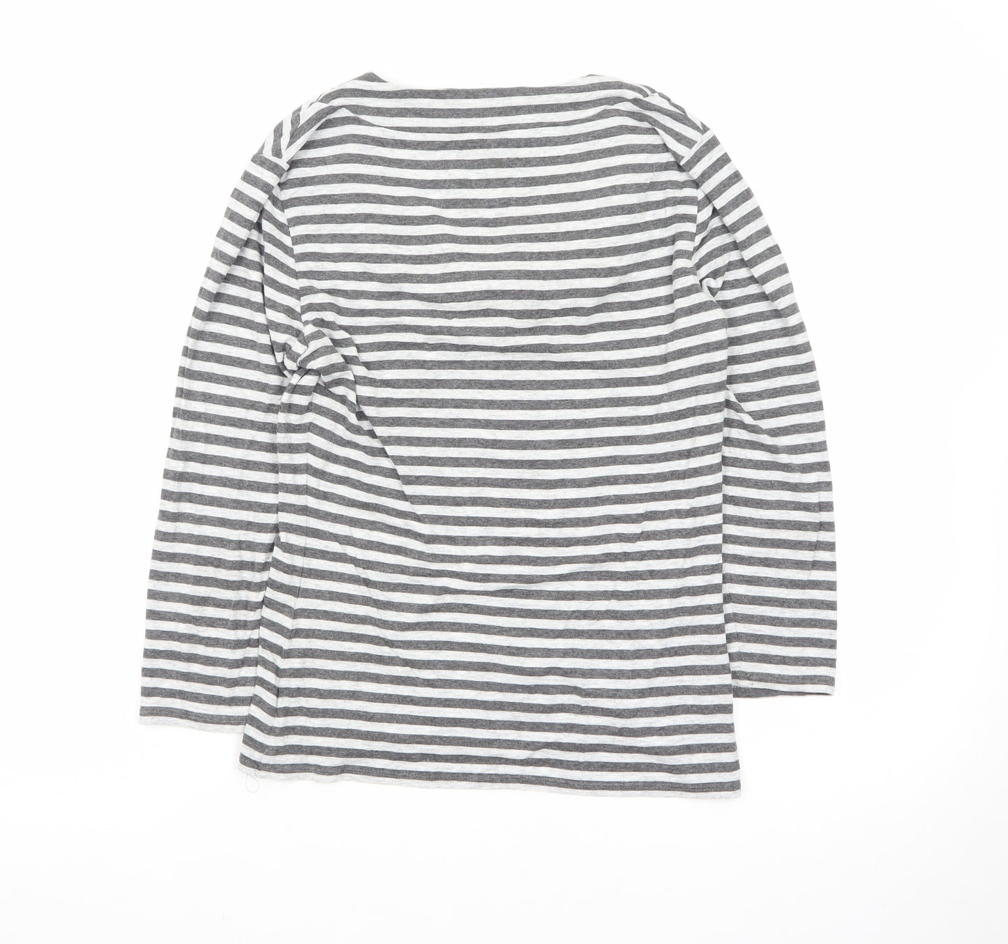 Phase Eight Women’s Grey Striped Cowl Neck Jersey Top Size 12