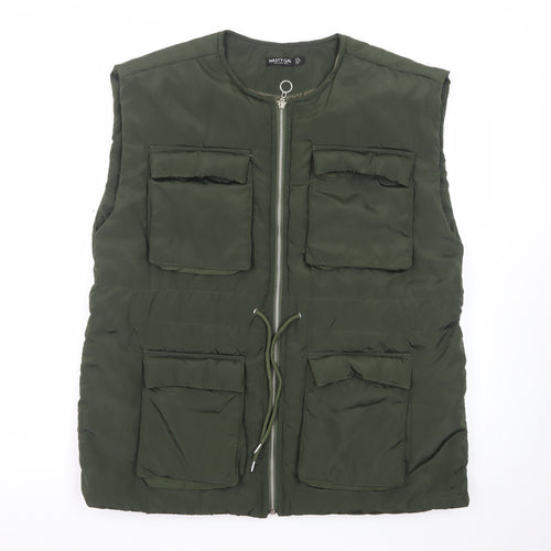 Nasty Gal Women Green Size 12 Padded Utility Waistcoat