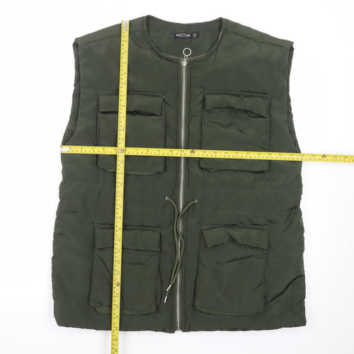 Nasty Gal Women Green Size 12 Padded Utility Waistcoat