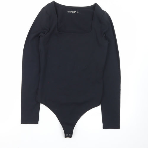 Abercrombie & Fitch Women's Black Long Sleeve Bodysuit, Size S Slim Fit