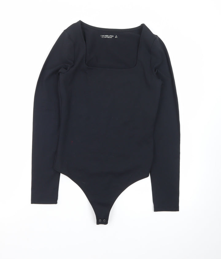 Abercrombie & Fitch Women's Black Long Sleeve Bodysuit, Size S Slim Fit