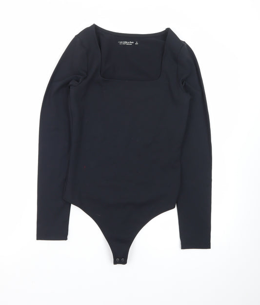 Abercrombie & Fitch Women's Black Long Sleeve Bodysuit, Size S Slim Fit
