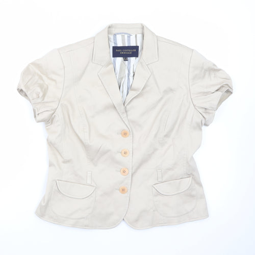 Paul Costelloe Dressage Women's Beige Short Sleeve Suit Jacket UK 12