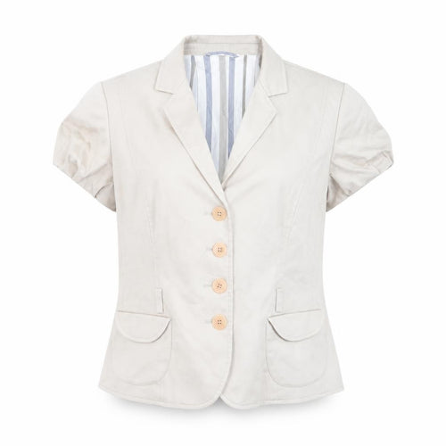 Paul Costelloe Dressage Women's Beige Short Sleeve Suit Jacket UK 12