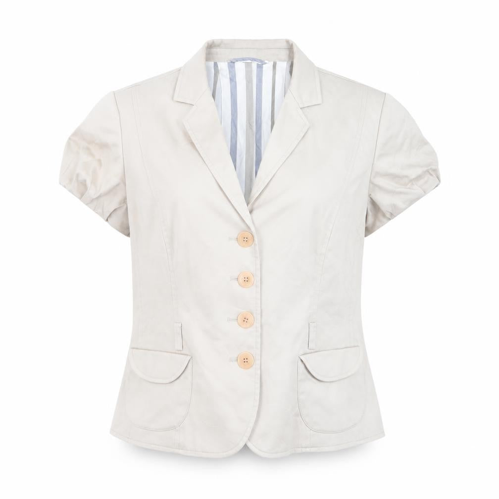 Paul Costelloe Dressage Women's Beige Short Sleeve Suit Jacket UK 12