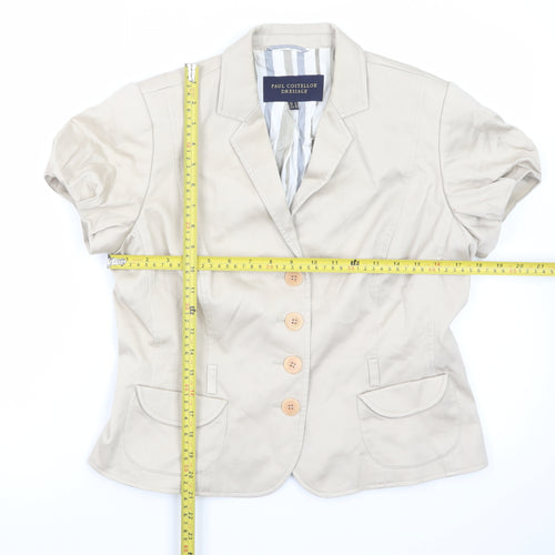 Paul Costelloe Dressage Women's Beige Short Sleeve Suit Jacket UK 12