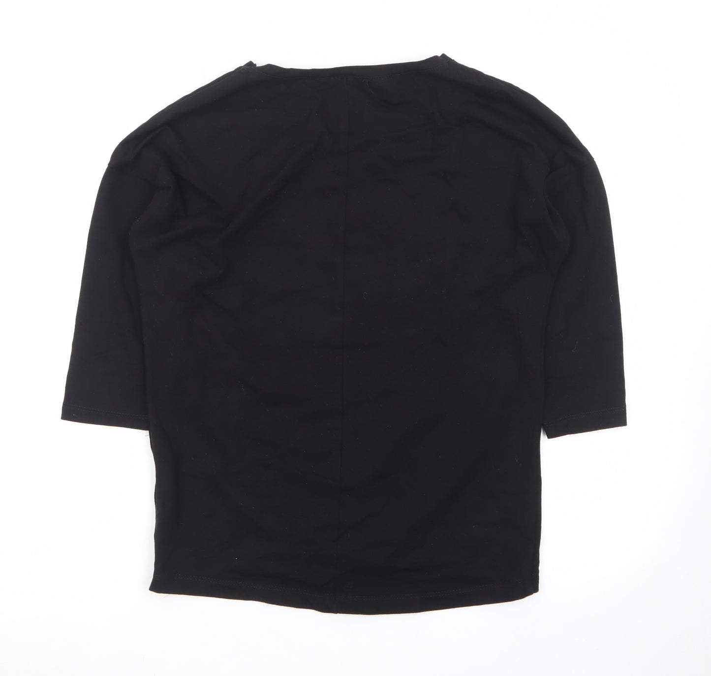 MEGI Collection Women's Black Abstract Print 3/4 Sleeve T-Shirt S