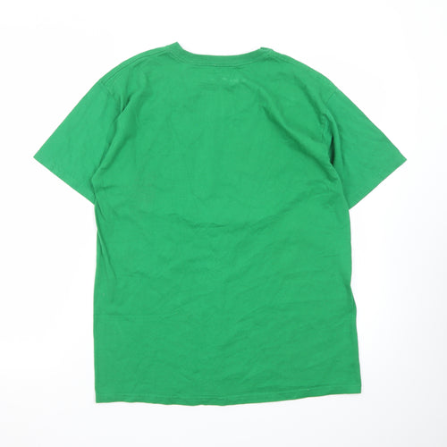 Hurley Men's Green Graphic Print Cotton Short Sleeve T-Shirt M